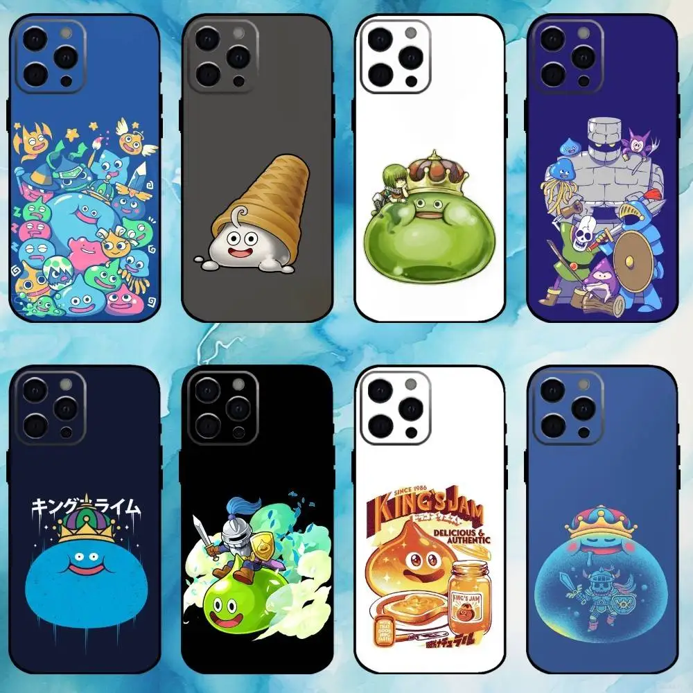 

D-Dragon Q-Quest Slime Phone Case For iPhone17,16,15,14,13,12,11 Plus,Pro Max Soft Black Cover