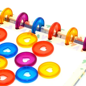 /05/2019 de reliure en plastique en forme de cœur pour cahier à disque, pièce plus lente, licence de trou de type T, anneau de reliure pour scrapbooking, 24mm