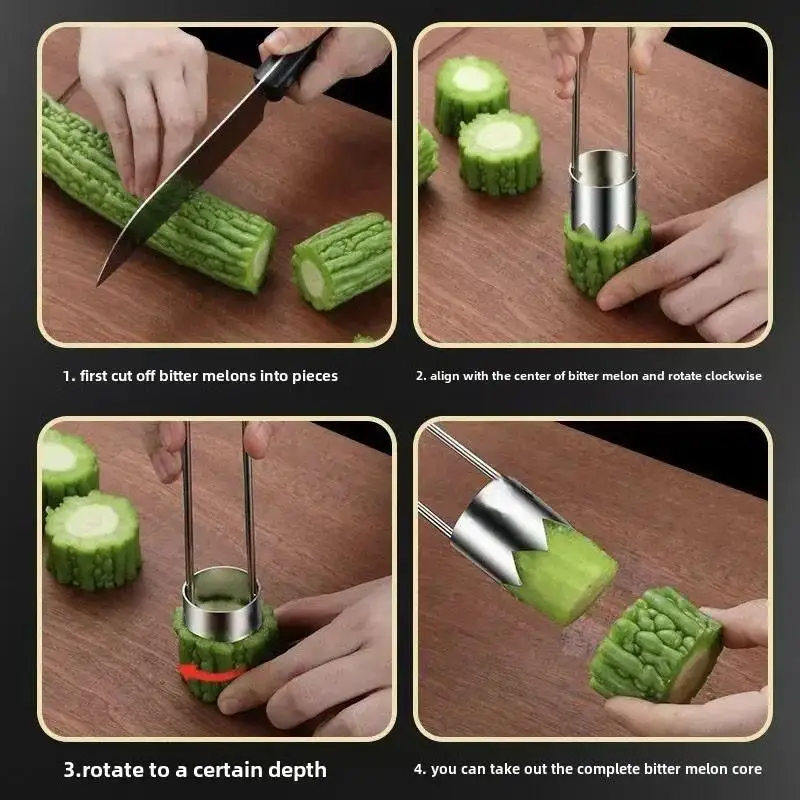 Stainless Steel Corers Portable Core Remover Fruit And Vegetable Core Extractor Kitchen Tools For Pitting Chili Peppers Melons