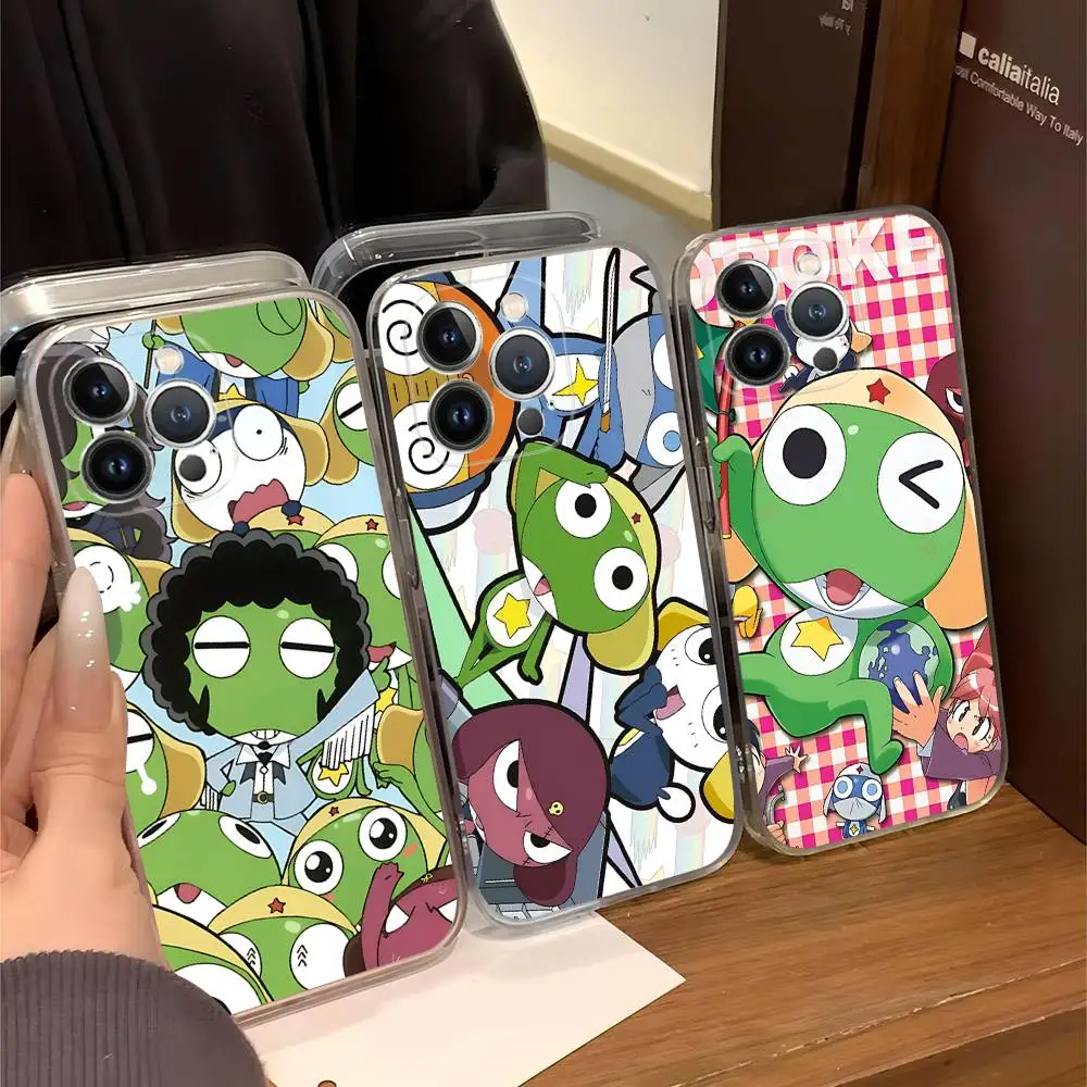 

Keroro Frog Cool For IPhone 17 16 15 14 13 12 11 Pro Max Plus Transparent Soft TPU Phone Cover
