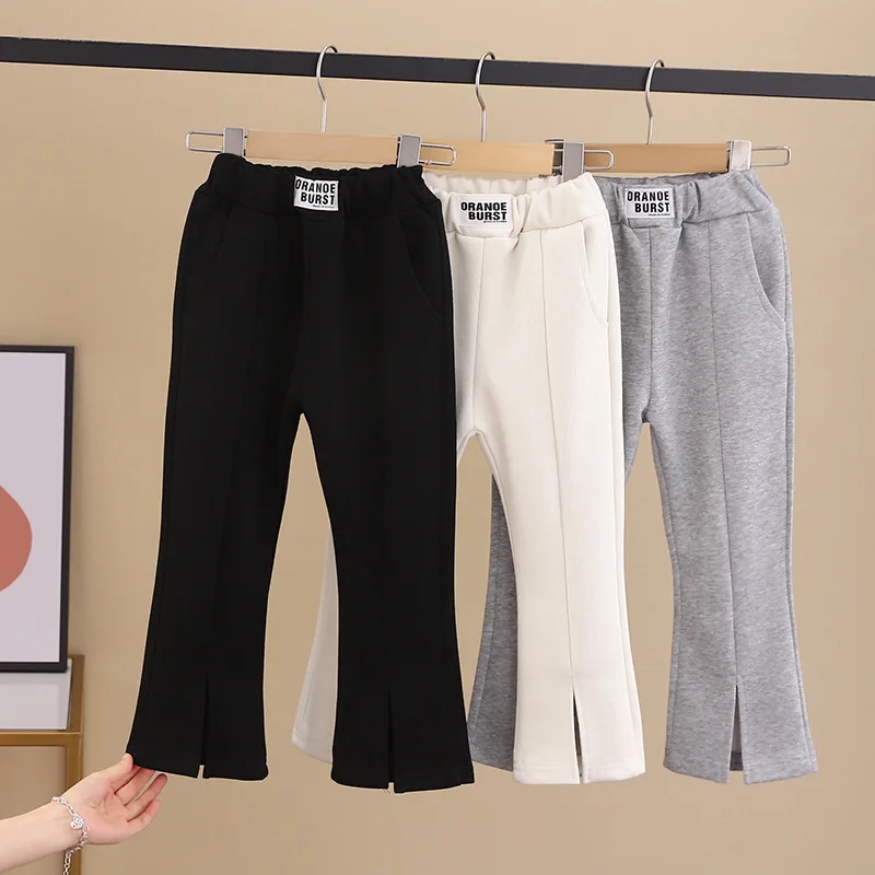 

2-8T New Childrens Bottoms Trousers Autumn Infant Girls Pants Toddler Kid Baby Girls Clothes Elegant Split Fashion Flares Pants