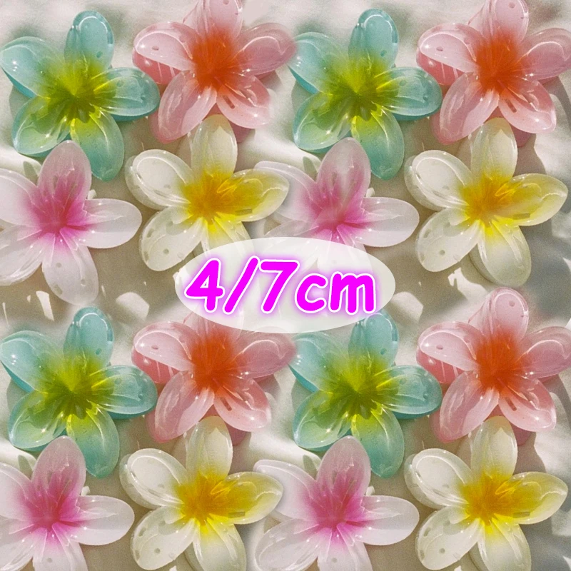 1/18pcs Beach Vacation Bohemia Egg Flower Hair Claw Hair Clips Gradient Flower Large Hair Claw Hairpin Women Girls Accessories