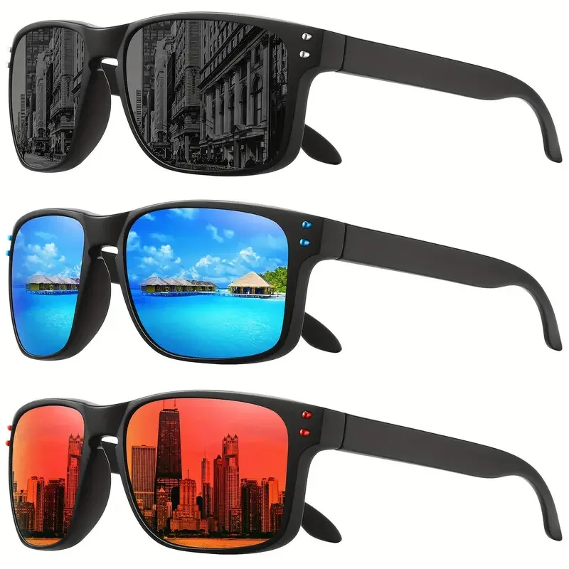 Modische polarisierte quadratische Sonnenbrille für Männer und Frauen, hochwertige Sonnenbrille mit UV-Schutz, zum Radfahren