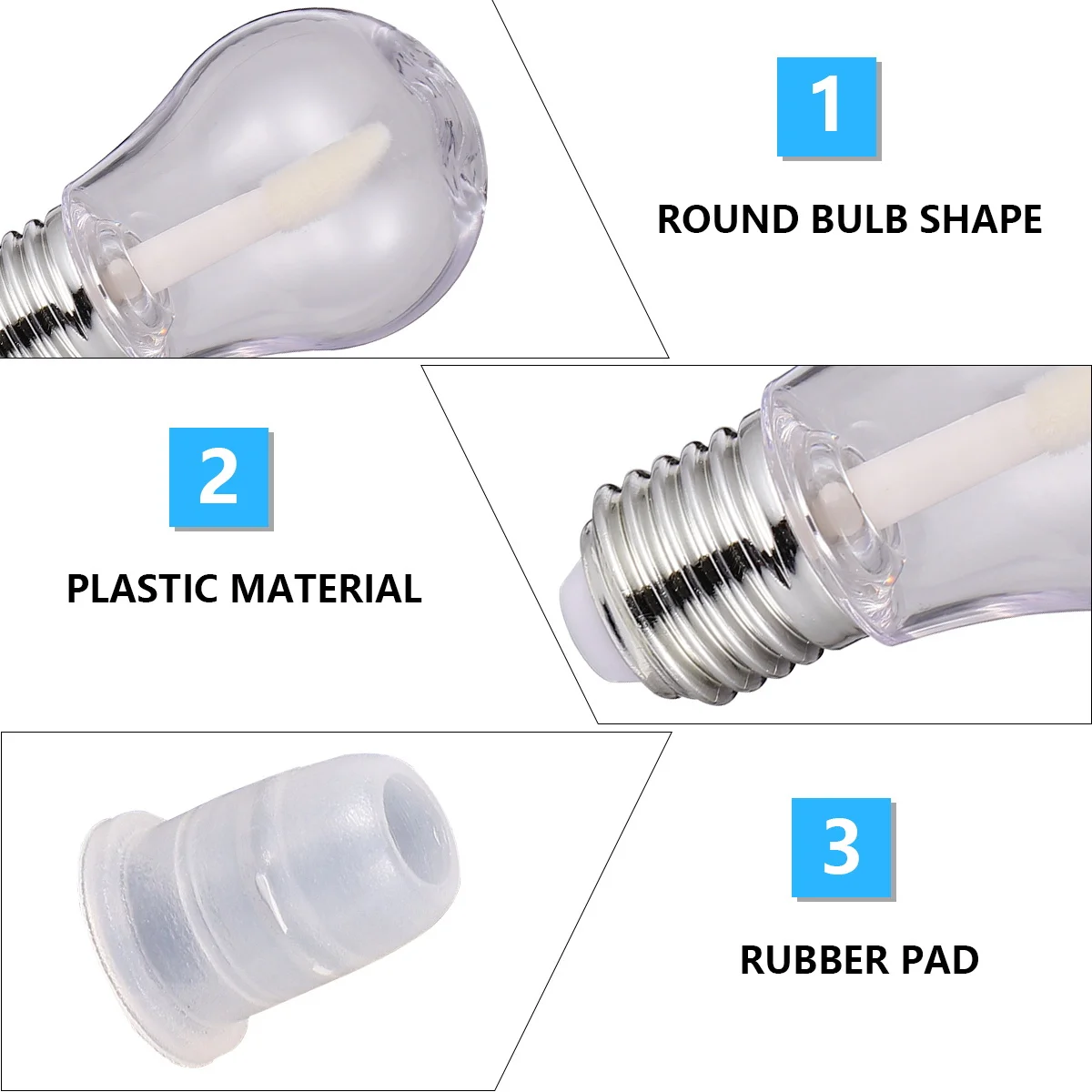 Tube de baume à lèvres Transparent de 6Ml, récipient vide avec fond supérieur pour bricolage, rouge à lèvres solide, parfum déodorant, stockage de brillant à lèvres, 20 pièces