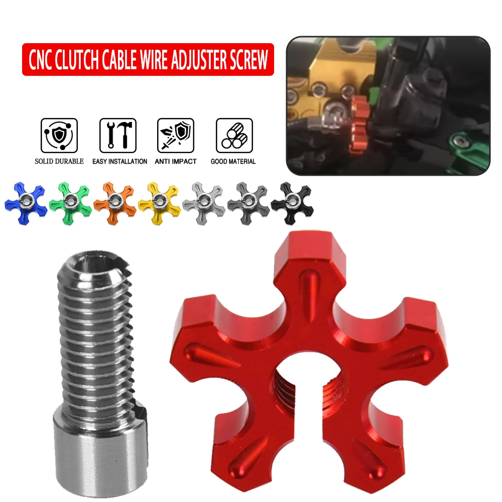 

For Kawasaki KX KLX KDX 65 85 100 125 150 250 450 F R S SR W800 Motorcycle CNC Billet Clutch Cable Wire Adjuster Screw M8*1.25