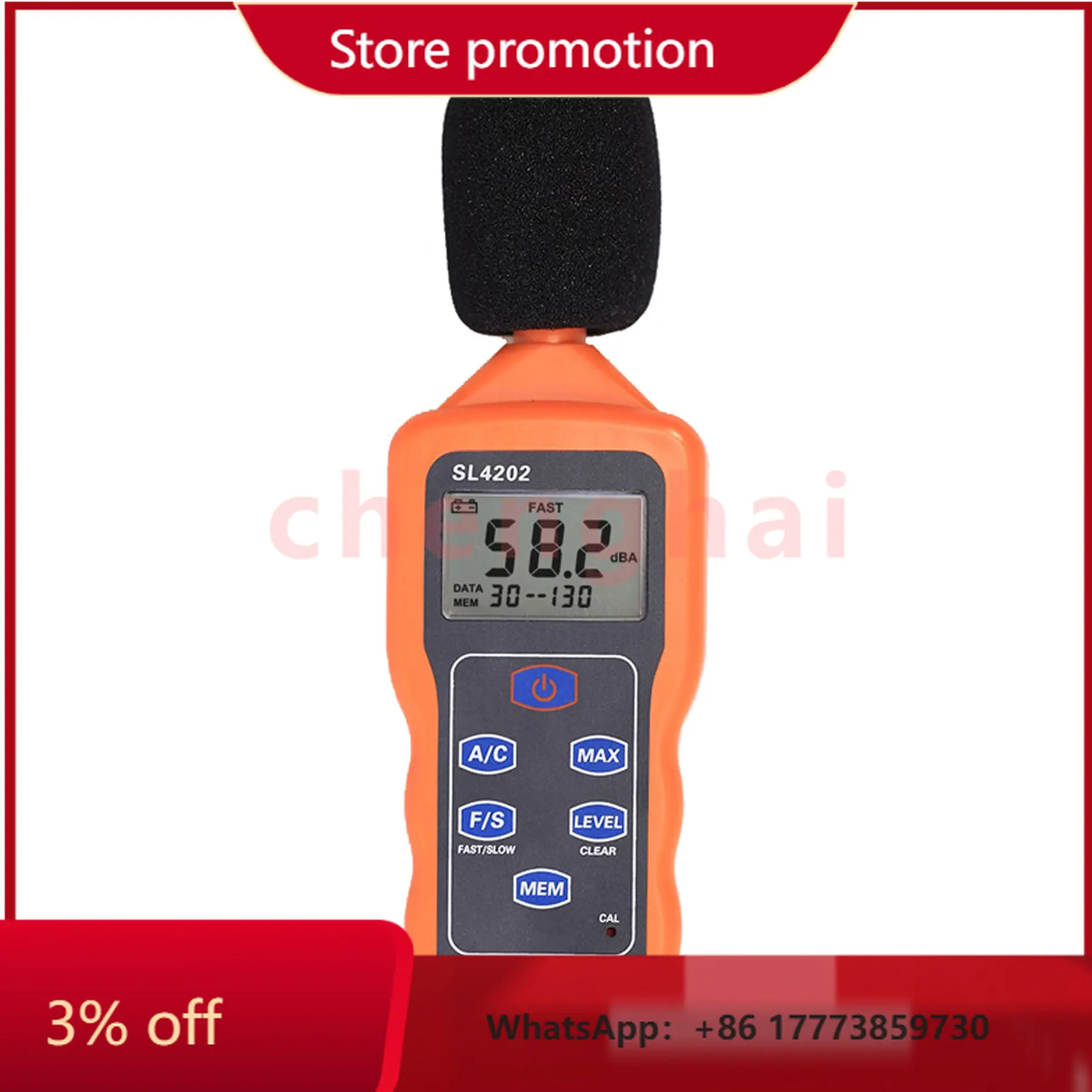 

CHKJ SL4202 Data Logger sound level meter Industrial Grade Noise Meter 30dB -130dB recorder tester