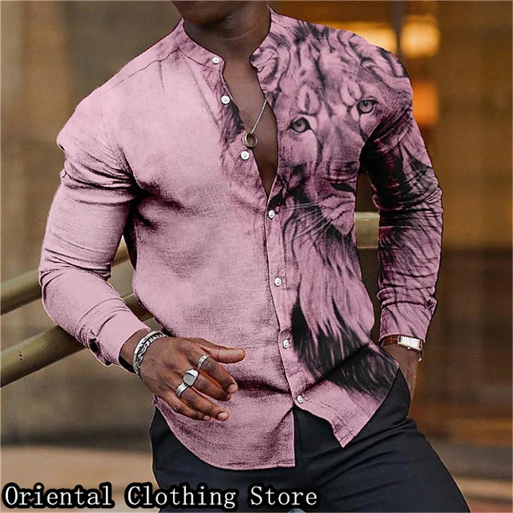 

Men's casual buttoned long-sleeved plus size shirt spring and summer Korean style popular simple fashion style outdoor travel