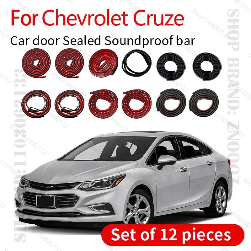 

For Chevrolet Cruze Car Door Seal Strip Rubber Double Layer Sealing Protector Soundproof Strip Dustproof Seal Strip 12PCS Set