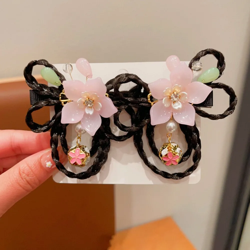 

Red Children Wig Hairpin Flower Tassels Hanfu Hair Sticks Girl Hair Accessories Braid Hair Chinese New Year Headwear Baby