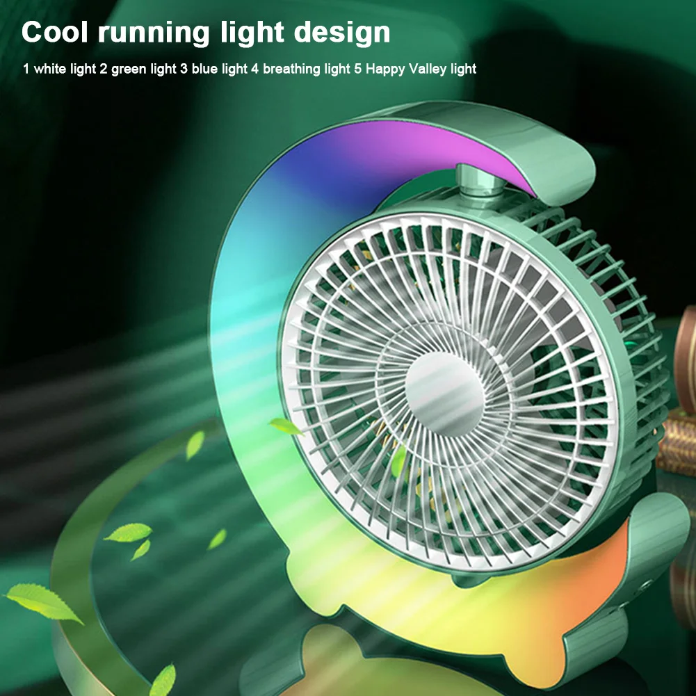 

Colorful Light Electric Fan Air Circulator Wireless Portable Home Quiet Ventilator Desktop 3 Speed Cooling Fan Air Cooler