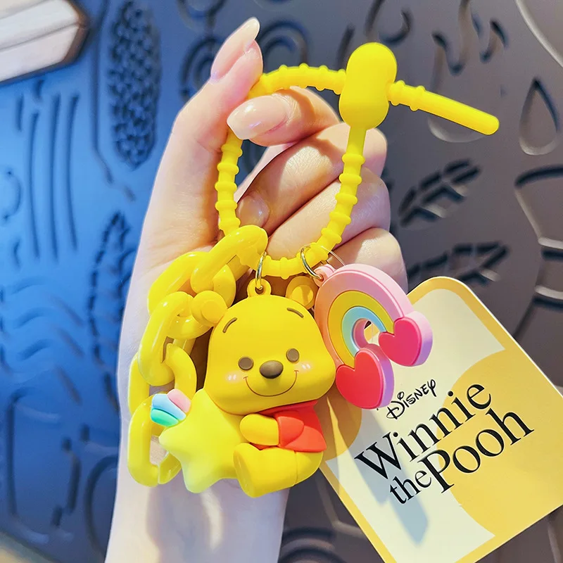 Disney Eeyore Cartoon Keychain Anime Figures Themes Winnie Piglet Student Trend PVC Dolls Bag Pendant Children\'s Birthday Gifts