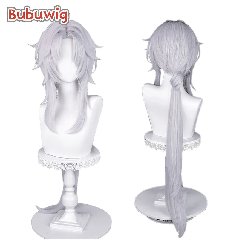 Bubuwig Synthetic Hair Yingxing Cosplay Wigs Honkai: Star Rail Yingxing 100cm Long Straight Silver White Wig Heat Resistant