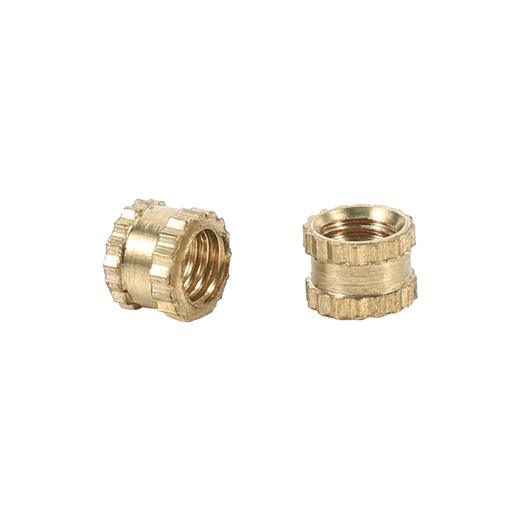 M3 x 3mm Female Thread Brass Knurled Threaded Insert Embedment Nuts 100PCS