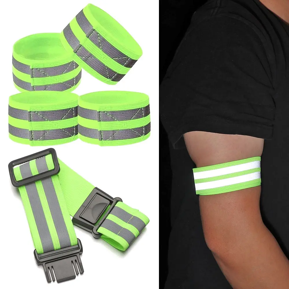 4cm Pants Hand Leg Bike Safety Alert Bicycle Bind Strap Reflector Wristband Warning Armband Cycling Reflective Strips