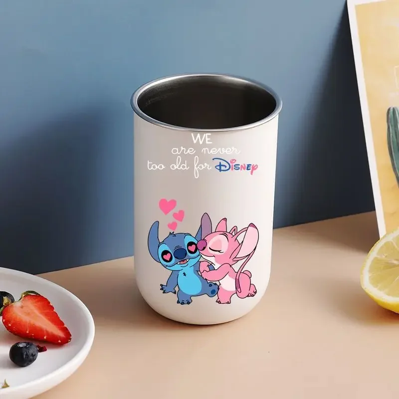 cute Disney Stitch personalized creative cartoon pattern men and women new fashion high-value stainless steel toothbrush cup