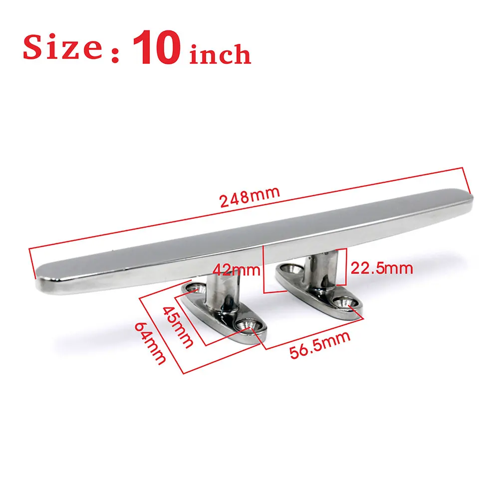 Base de perno de barco con cerradura hueca de alta resistencia de acero inoxidable de 4 pulgadas y 10 pulgadas para cubierta marina, tacos de cuerda para muelle, tacos para barcos