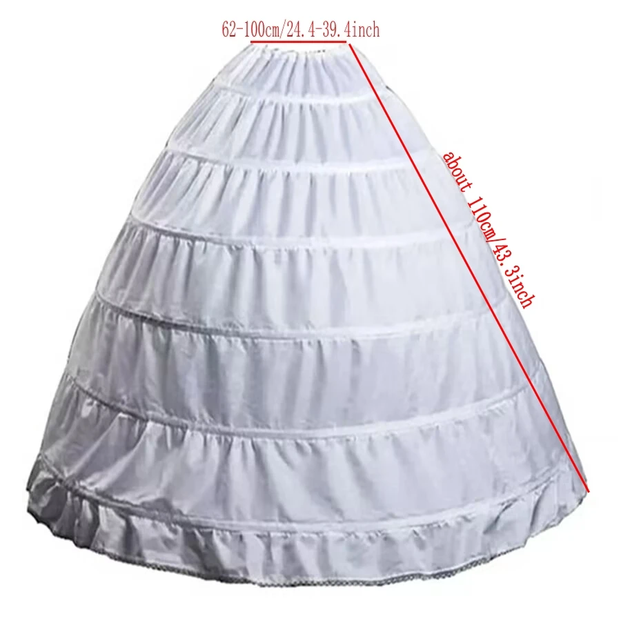 New Arrival White 6 Hoops wedding dress Petticoats Bride wedding accessories Boda velo de novia Bridal