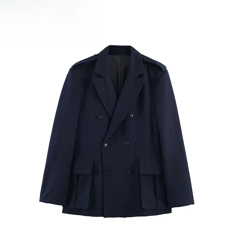 

Весенняя новинка: Модный женский пиджак ZR свободного кроя с большими карманами, из полиэстера, для делового стиля, для молодых женщин