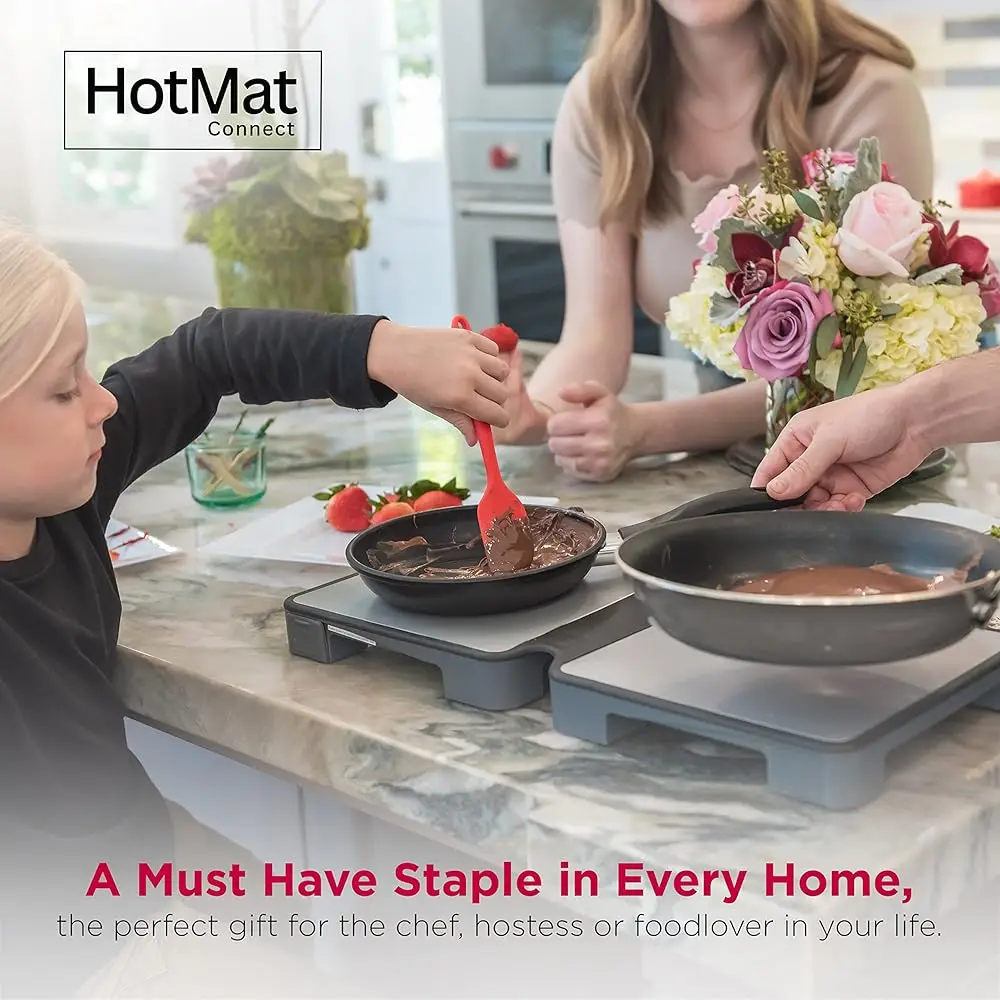 Hotmat Connect Food Warmer Tray - Foldable With Silicone And Adjustable Temperature - Modular Compact Warming Plate For Home