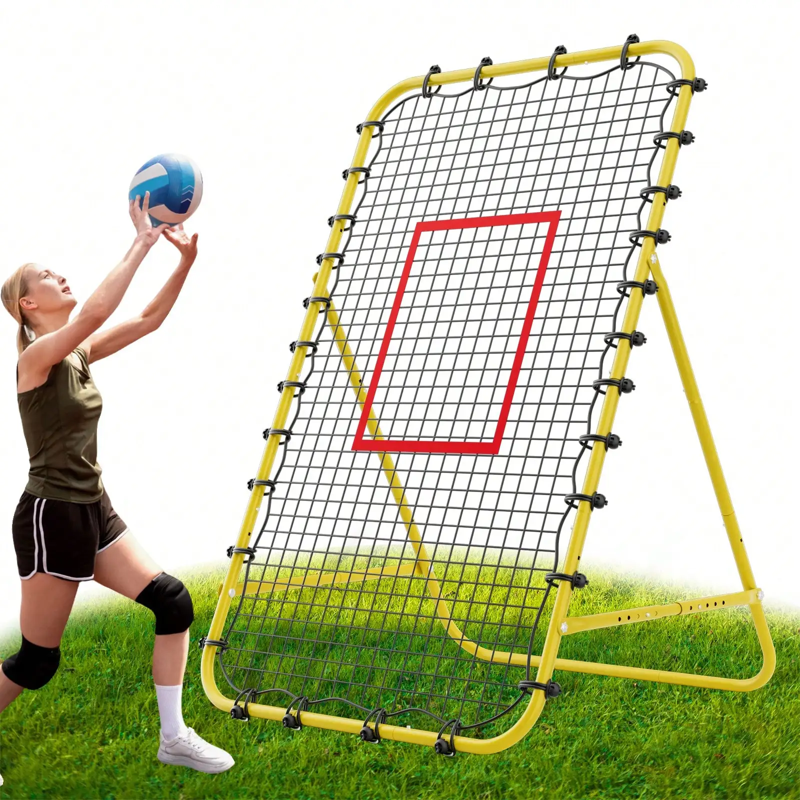 

7x4 FT Volleyball Rebounder Net Elastic Bouncing Design Durable Firm Structure Multifunctional Training Gear Suitable For Volleyball Lacrosse Improve Ball Control Skills Ideal Indoor Outdoor Sports Practice Equipment