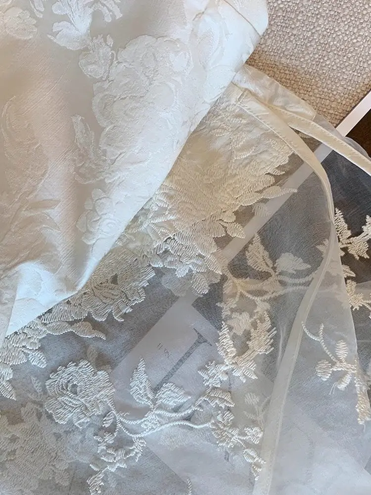 تنورة Sle f الصينية الجديدة معي الربط التخسيس تصميم الصيف المرأة عالية الخصر ألف خط تنورة تنفس الدانتيل