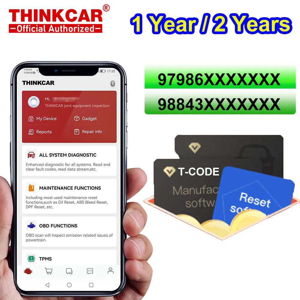 THINKCAR Thinkdiag Thinkdiag 2 KINGBOLEN Ediag Т-код Все программное обеспечение 1 год 2-летнее обновление Кодирование ЭБУ Все системы 15 Сброс T-кода