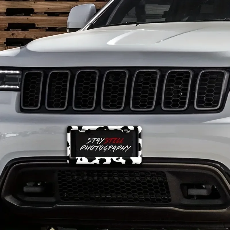 

2pcs Leopard print car license plate frame, US standard license plate frame