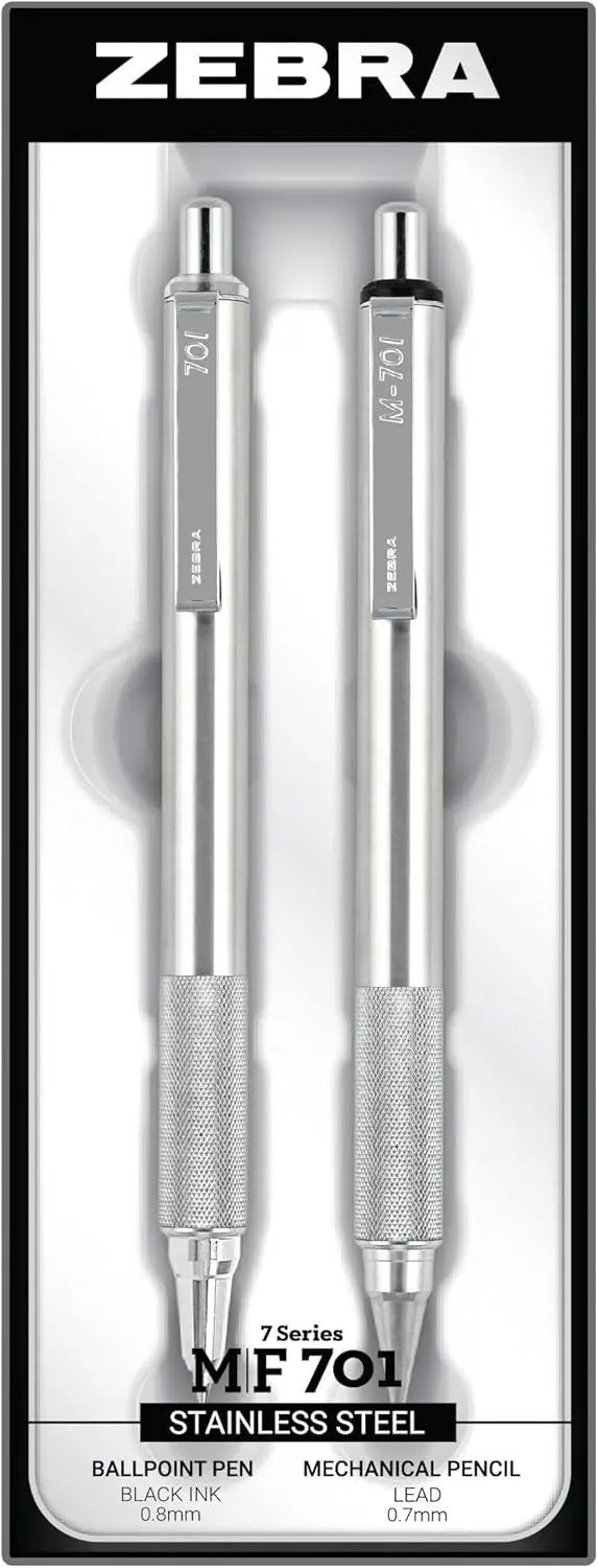 

Набор механических карандашей и шариковых ручек из нержавеющей стали, тонкий стержень, подарочный набор из 2 штук