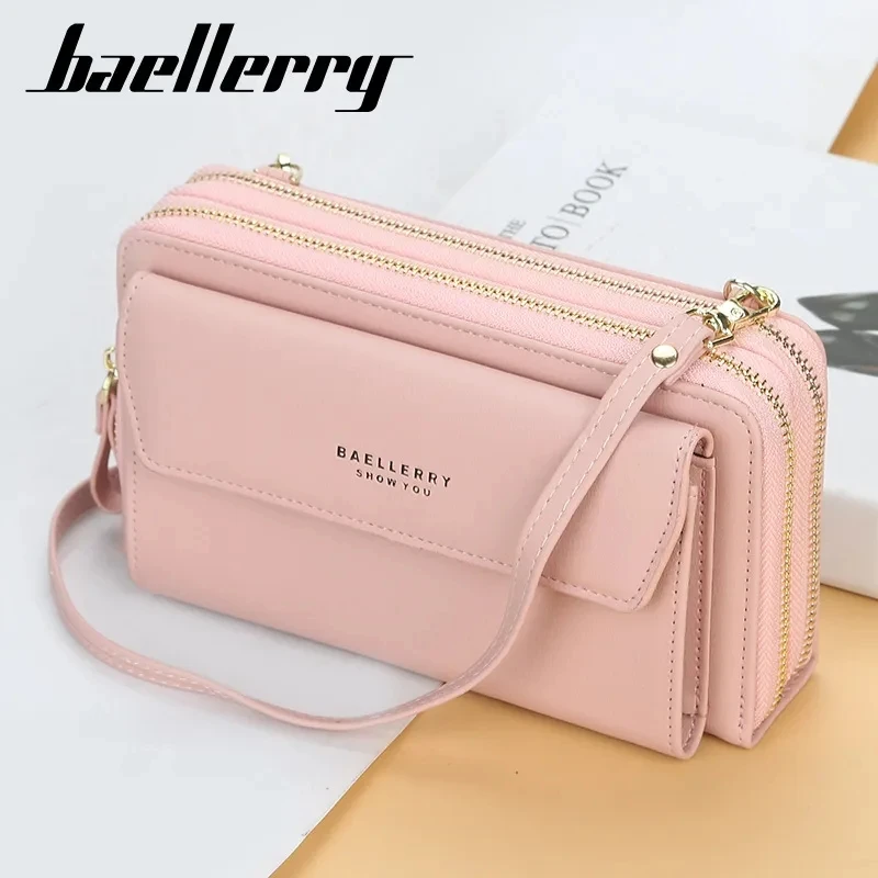 Baellerry New Women Bag Wallet Double Zipper Large Capacity Handbags Female Purse Phone Pocket Crossbody Shoulder Bags For Girls