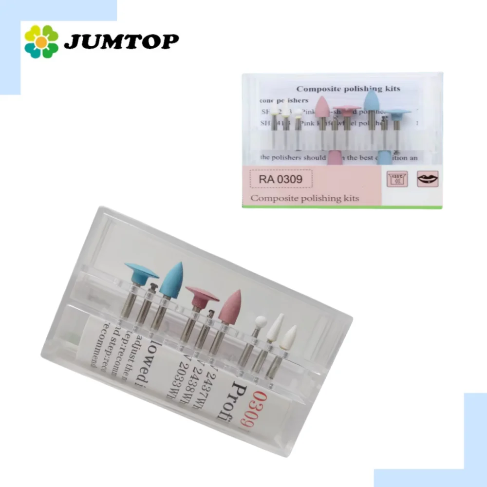 

9 шт./кор. стоматологическая композитная полировка для низкоскоростного наконечника, угловой комплект RA0309, набор для шлифовки и полировки смолы