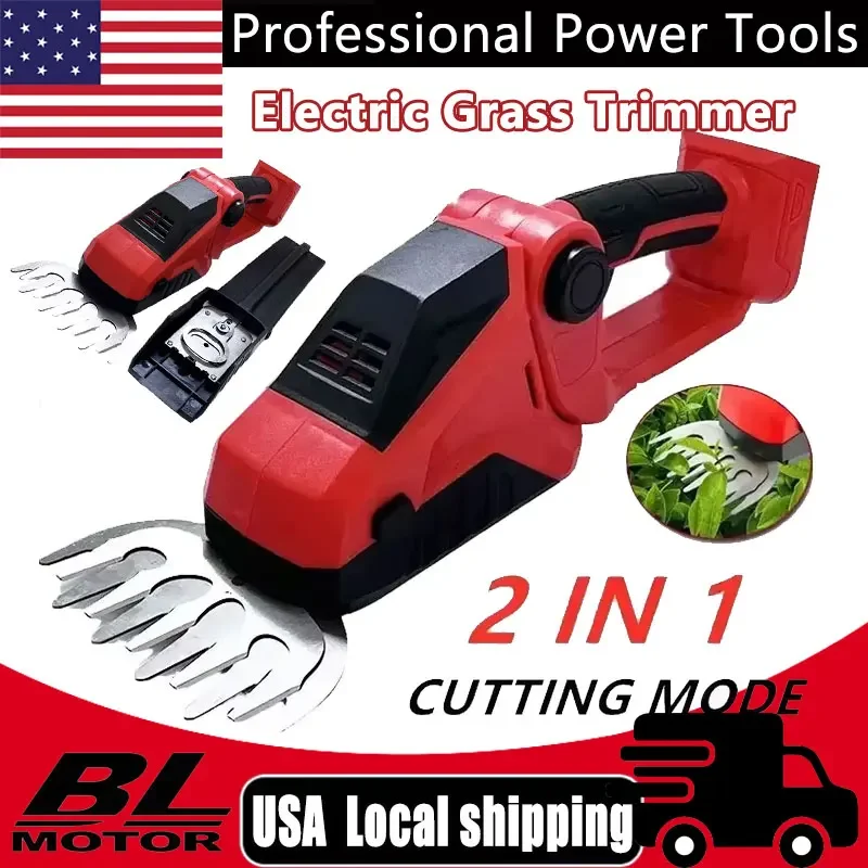 

Cordless Hedge Trimmer Electric Grass Trimmer 2-in-1 Bush Trimmer Grass Shears Garden Tools Fit Milwaukee 18V Battery