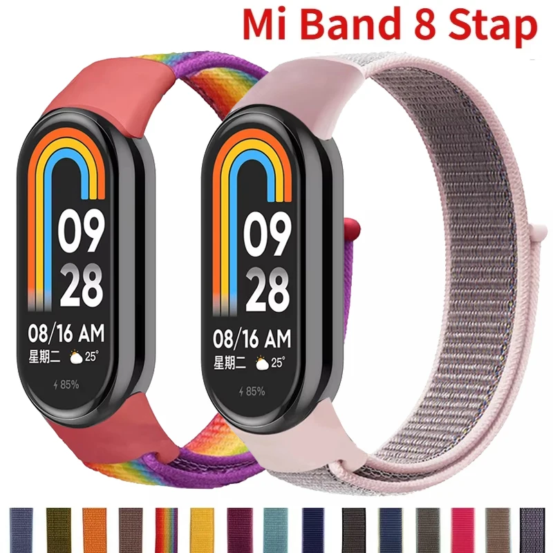 Nylon Loop for xiaomi Mi Band 8 Strap SmartWatch Wristband Correa NFC Replacement sport watchband pulseira Mi band 8 Bracelet