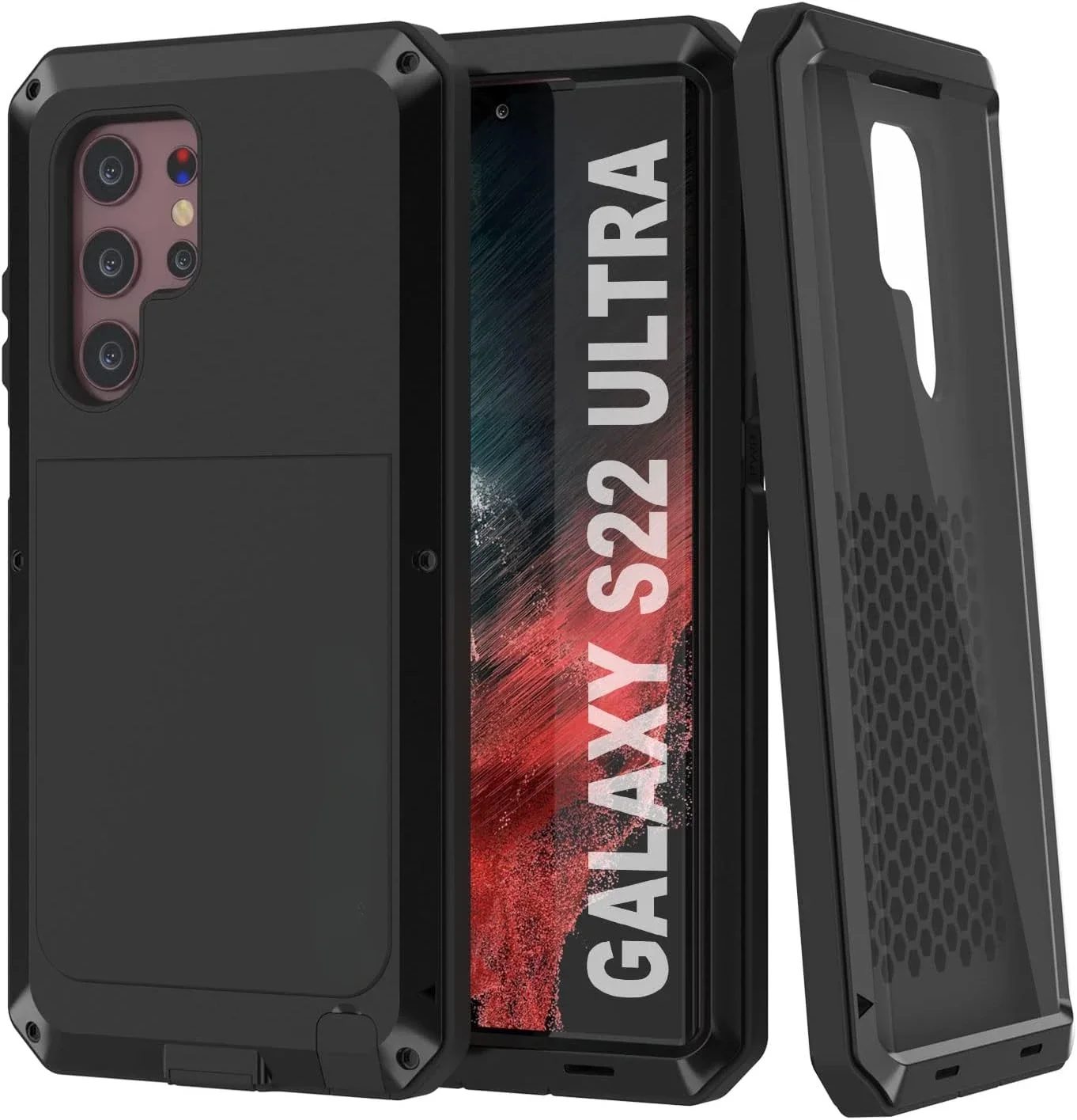 Rugged aluminum alloy metal armored phone case for Samsung S24Ultra S24 Plus Heavy military shockproof cover soft screen film