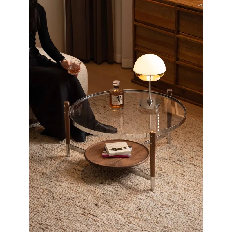 

Oval tempered glass coffee table