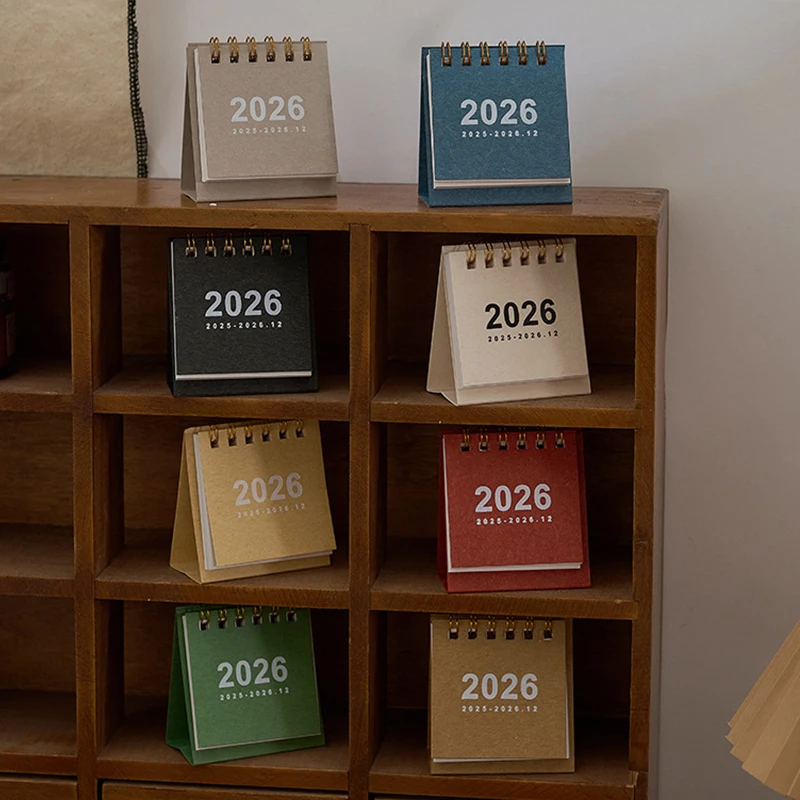 3 قطعة أجندة مكتبية صغيرة 2026 صغيرة الدائمة الوجه التقويم الشهري للتخطيط الجدول اليومي تاريخ المقتفي للمدرسة والمكتب #3