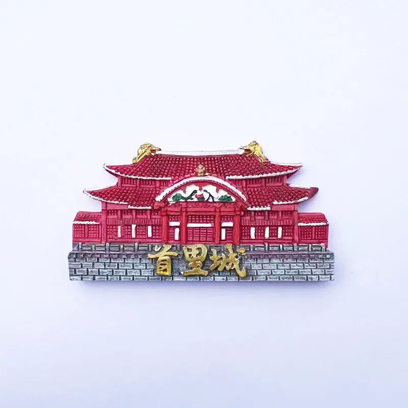 

3D Resin Japan Okinawa Shuri Castle Message Sticker Magnetic Refrigerator Decorative Craft Travel Commemorative Painting