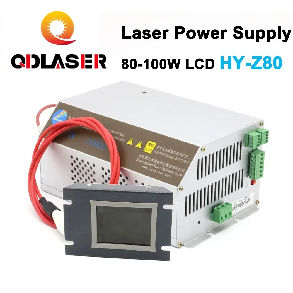 QDLASER HY-Z80 80-100W CO2 Laser Power Supply AC90-250V with Monitor for EFR Tube Engraving Cutting Machine