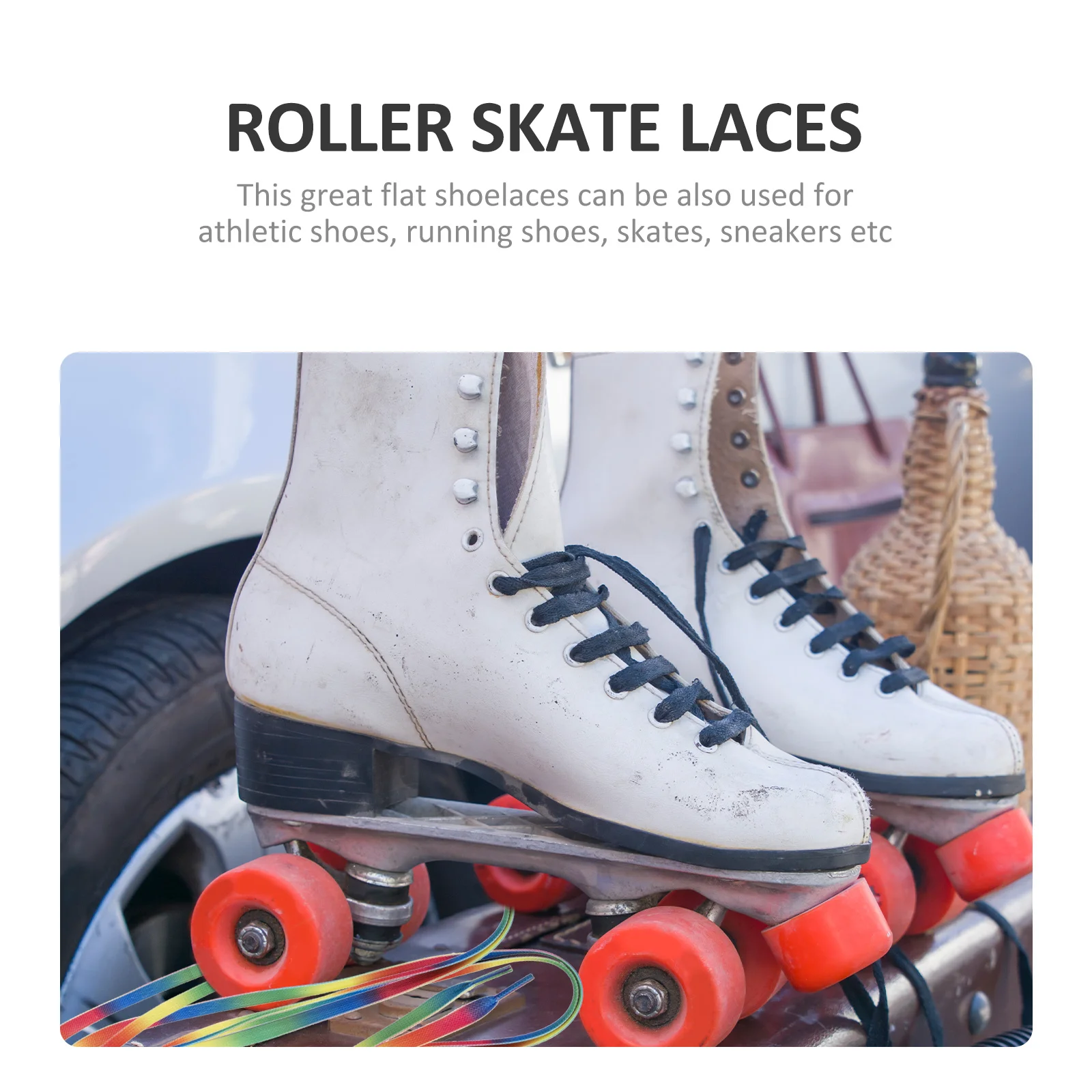 

1 Pair Flat Colored Shoelaces For Sports Shoes Roller Skates Sneakers Outdoor Ski Wear-Resistant Polyester Laces