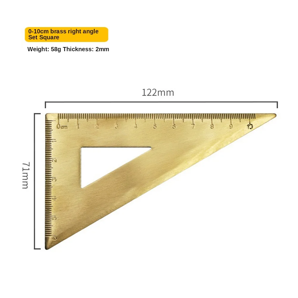 Mini Règle de Cartographie en Laiton Rétro, Triangle Résistant à l'Usure, Rapporteur pour l'Étude, le Dessin, Outils de Mesure