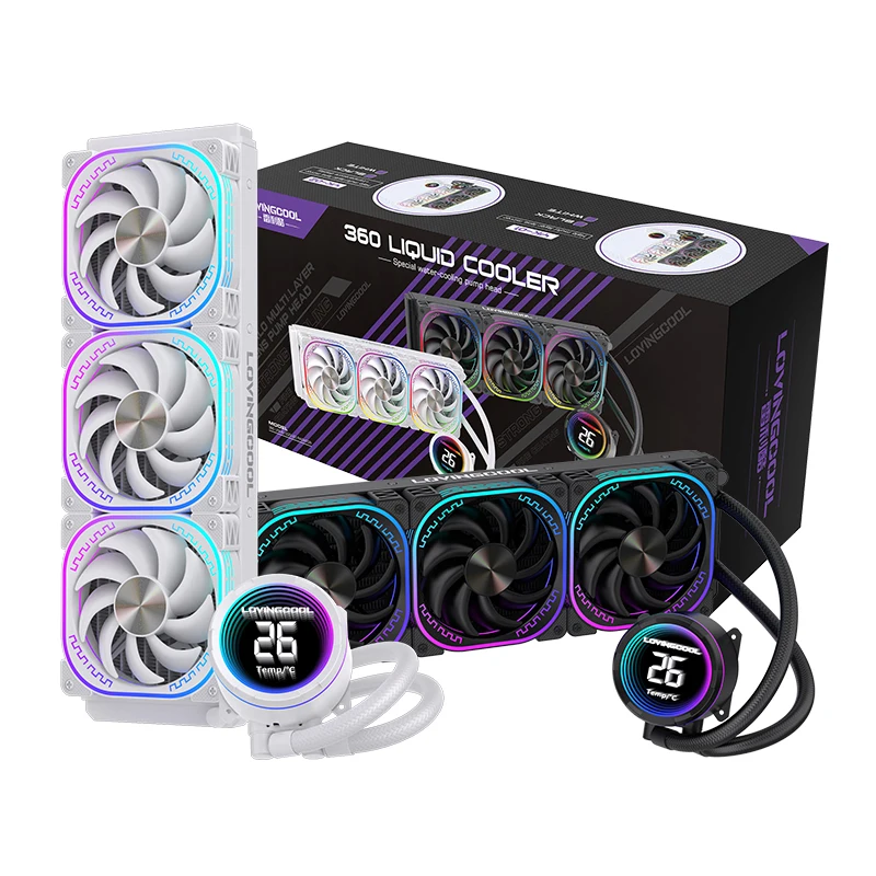 LOVINGCOOL YK-02 120/240/360 مبرد سائل ARGB abyss حلقة مرآة في الوقت الحقيقي عرض درجة الحرارة PWM مبرد مياه متكامل #5