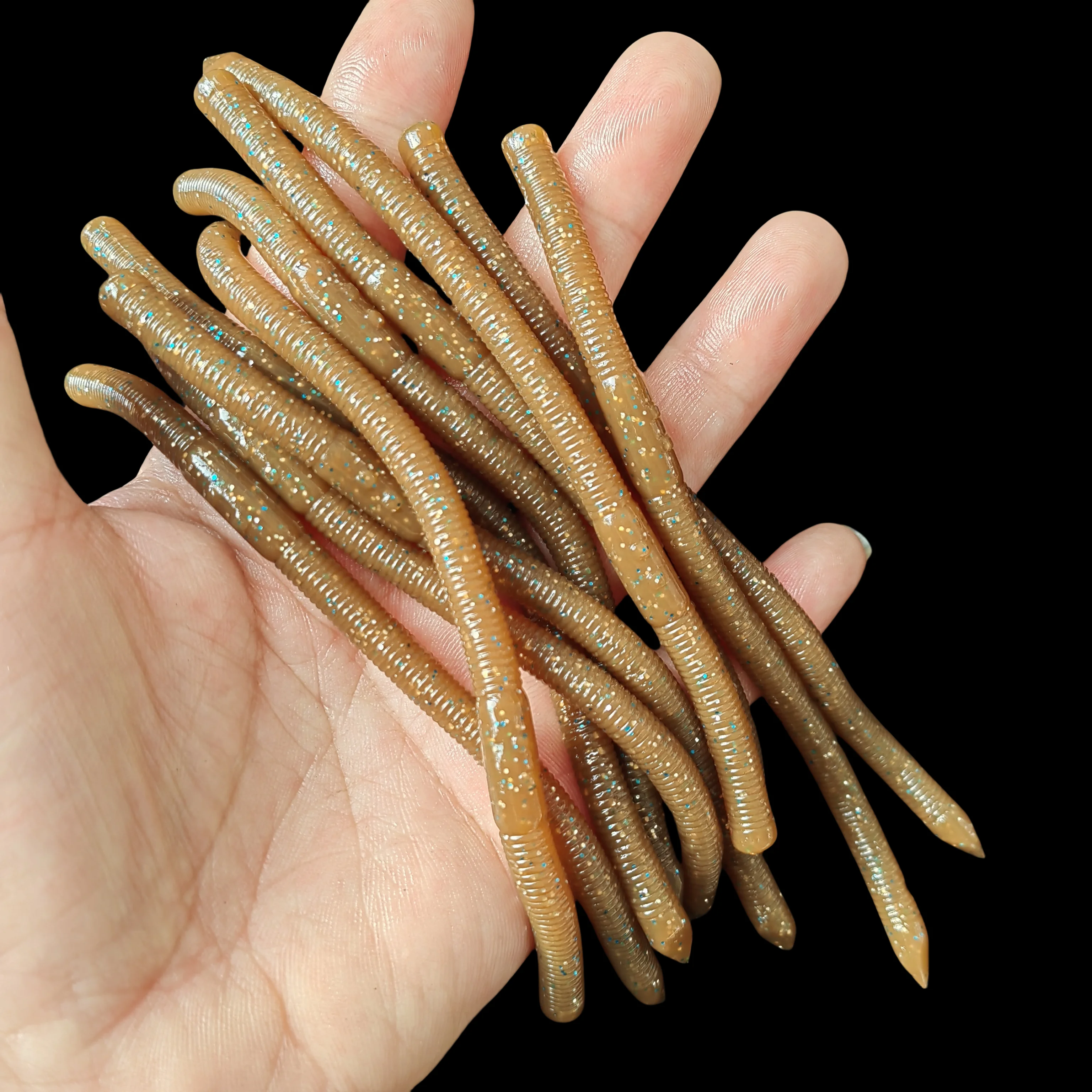 MUKUN 10PCS Weiche Angeln Lure13,5 cm Senko Wurm Neko Rig Lockt Flick Shake Erde Wurm Künstliche Köder Silikon Shad locken Für Bass – Detail 10