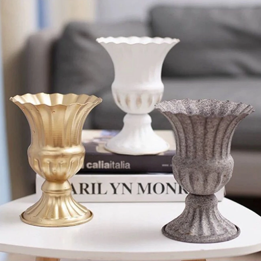

Vintage European Iron Flower Pot Wedding Decor Dried Flower Vase Home Hotel Ornament