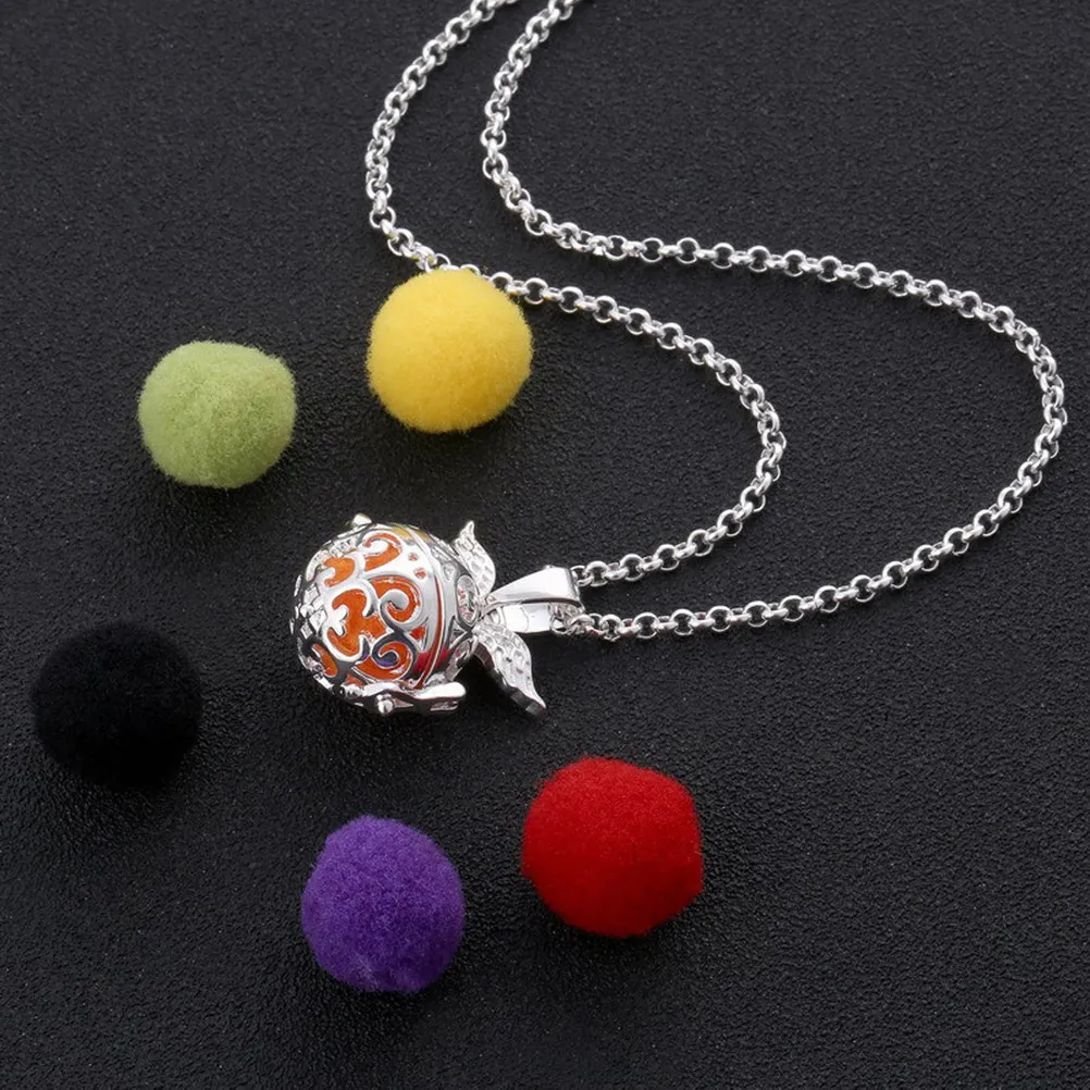 

100Pcs Aromatherapy Essential Oil Diffuser Cotton Ball Necklace Locket Pendant for Handmade Crafts Kids Activities Mixed Color