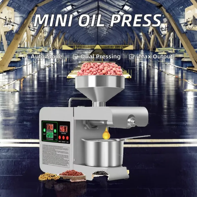 Commerciële automatische mini-oliepersmachine Grote korting op koude pers zonnebloem- en palmolie-extractor voor industrieën
