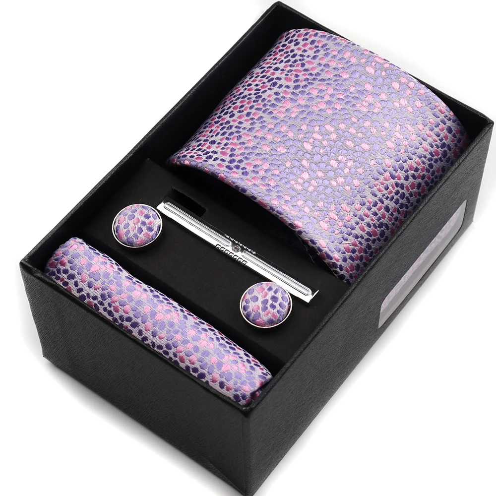 Pocket Square Cufflinks Set Tie Set Box for Men, Gift Box