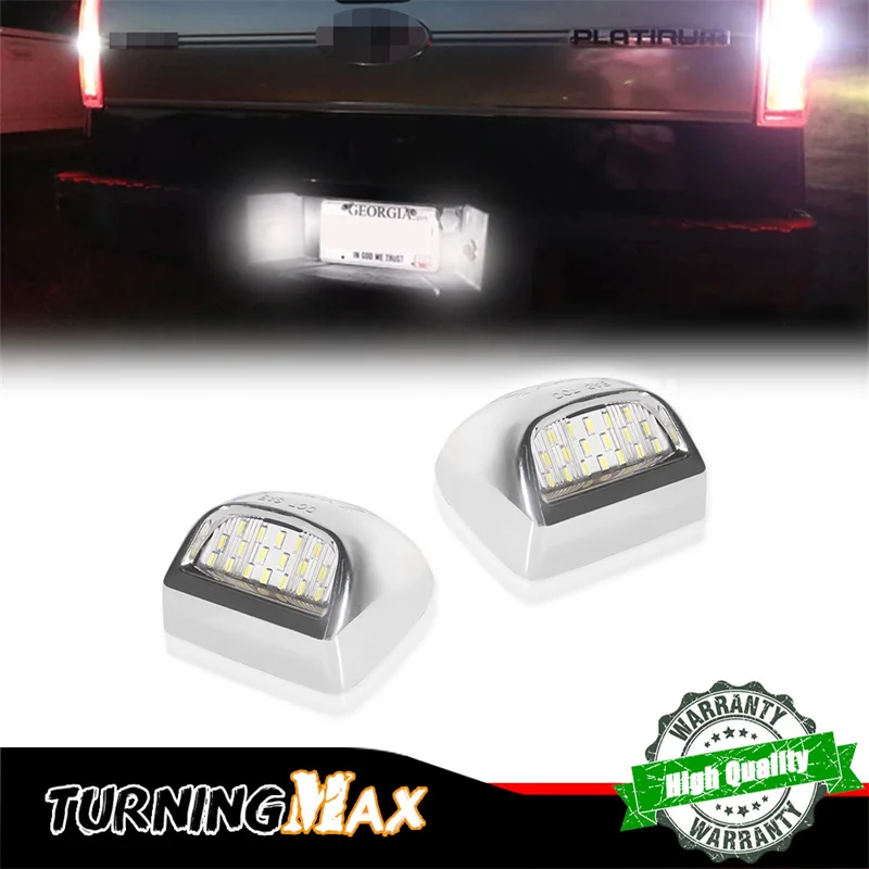 White LED License Plate Lights For Cadillac Escalade ESV/EXT For Chevy Avalanche 1500 Silverado 1500 For GMC Sierra 1500 Yukon