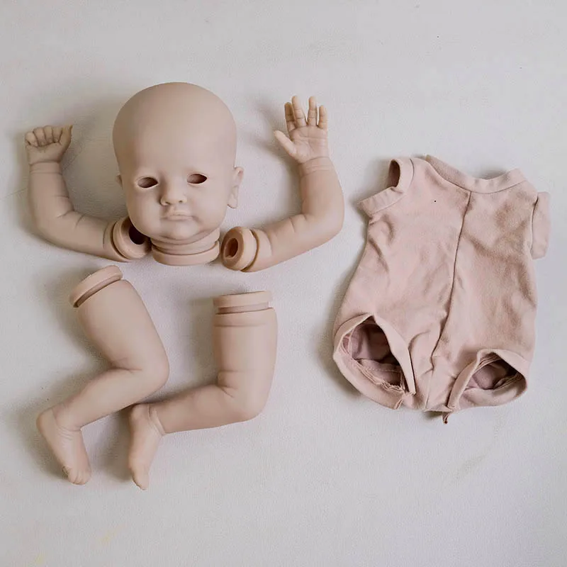 NPK 18'' Reborn Mila Unpainted Unfinished Doll Parts with Cloth Body Random Color Eye Limited Edition Doll Kit