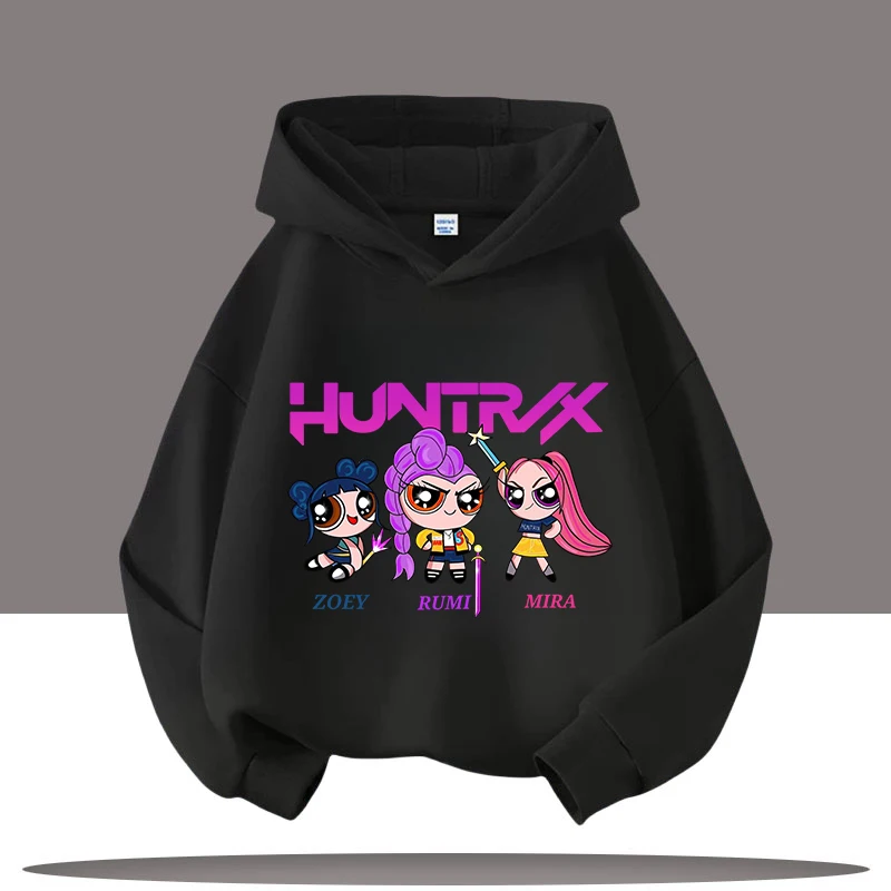 

2026 Hip Hop KPop Demon Hunters Hoodies Teenage Girls Boys Fashion Korean Style Streetwear Long Sleeve Kids Spring Autumn Hoody