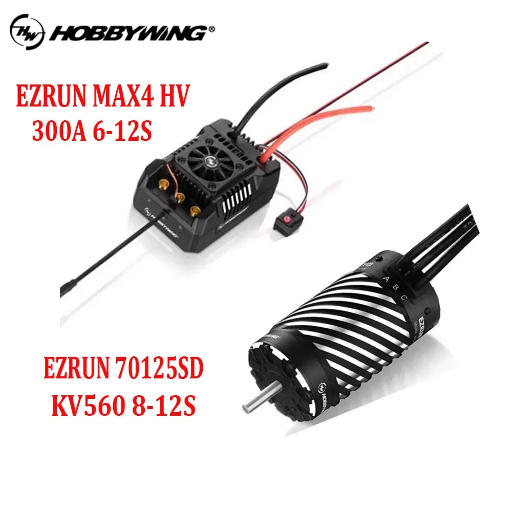 SkyDElHobbywing EZRUN MAX4 HV 300A 6-12S Brushless ESC 70125SD KV560 8-12S 4 Pole Brushless Sensored Motor Combo For 1/5 RC Truc