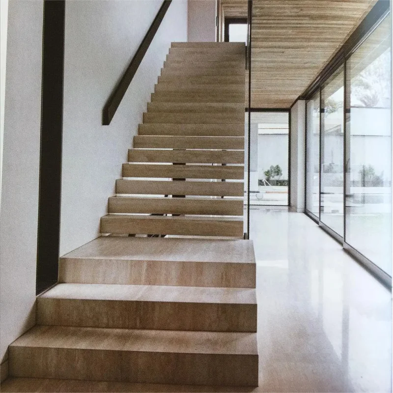 custom.Custom Floating Stairs Hardwood Treads Hidden Steel Support Contemporary Interior Upgrade